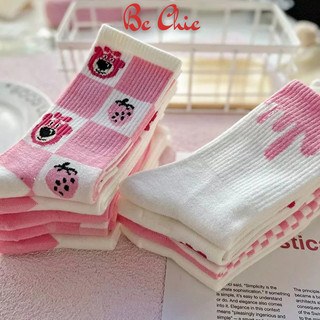Tất nữ tông màu trắng hồng/ Xanh T793 / T781, tất nữ cổ cao hoạ tiết kute chất đẹp BC_CHIC LINGERIE
