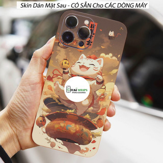 Tấm dán Skin Mặt Sau / Ốp Lưng Mèo Thần Tài MS20 FULL VIỀN 15 pro max 14 pro max 13 pro max 12 pro max - FukiShop