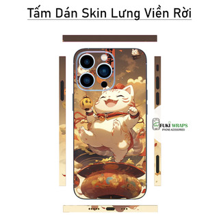 Tấm dán Skin Mặt Sau / Ốp Lưng Mèo Thần Tài MS20 FULL VIỀN 15 pro max 14 pro max 13 pro max 12 pro max - FukiShop