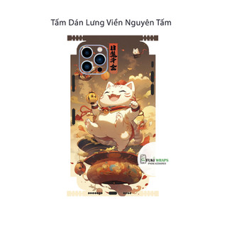 Tấm dán Skin Mặt Sau / Ốp Lưng Mèo Thần Tài MS20 FULL VIỀN 15 pro max 14 pro max 13 pro max 12 pro max - FukiShop