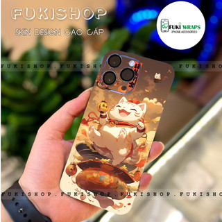 Tấm dán Skin Mặt Sau / Ốp Lưng Mèo Thần Tài MS20 FULL VIỀN 15 pro max 14 pro max 13 pro max 12 pro max - FukiShop