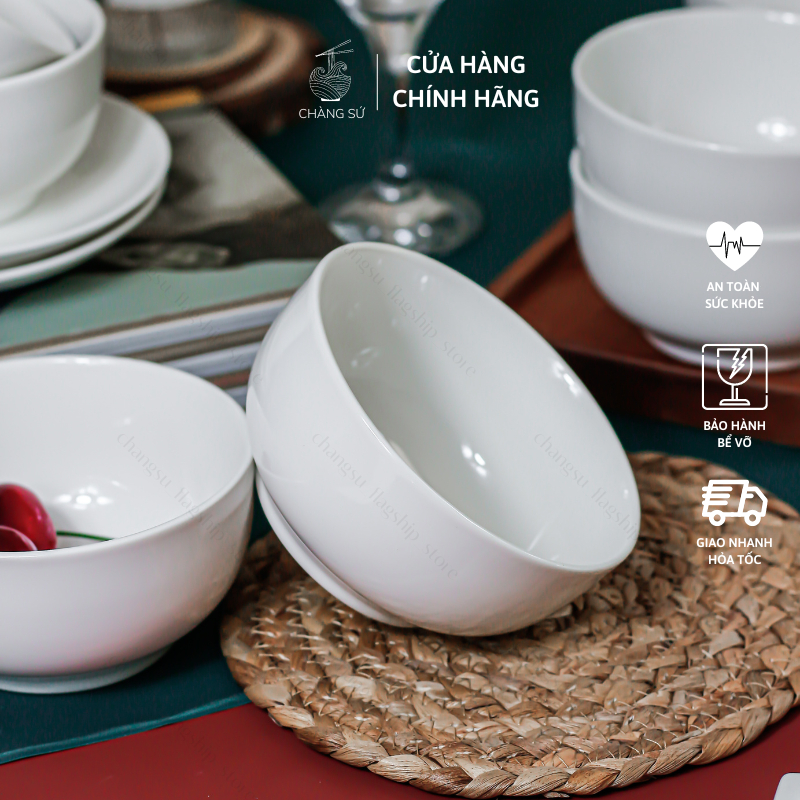 Bát ăn cơm kiểu Hàn dày dặn sứ Minh Châu C07 - Chén cơm dáng khum bầu ...
