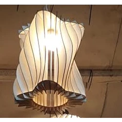 đèn gỗ hình óng xoắn
