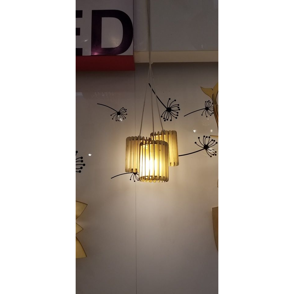 Đèn gỗ DIY, Đèn gỗ trang trí đủ đui bóng dây