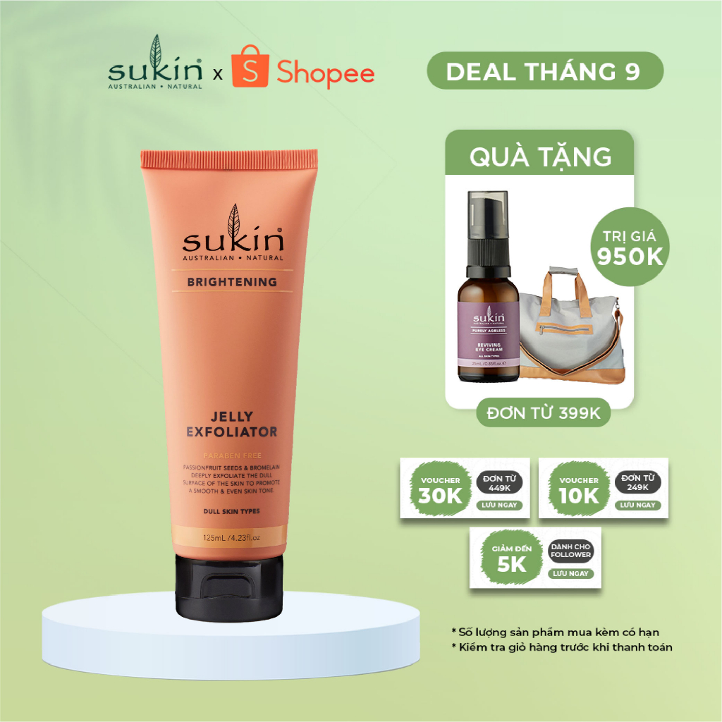 Gel tẩy tế bào chết Sukin Brightening Jelly Exfoliator 125ml (HSD 29/09/2024) Shopee Việt Nam