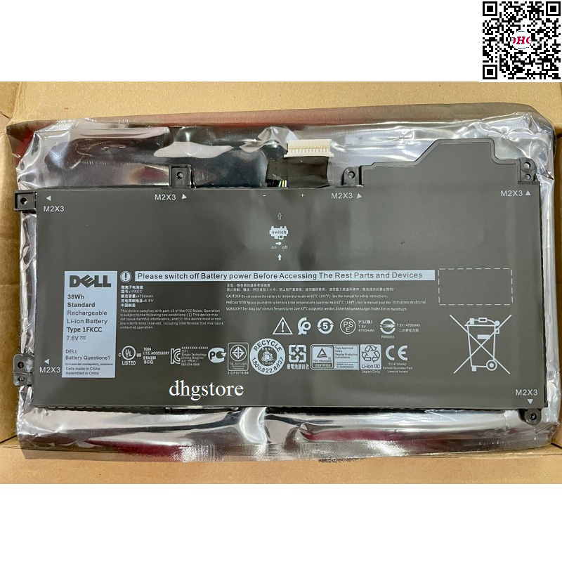 Pin laptop Dell Latitude 7200 7210 2-IN-1, KWWW4 D9J00 9NTKM 1FKCC 38Wh ...
