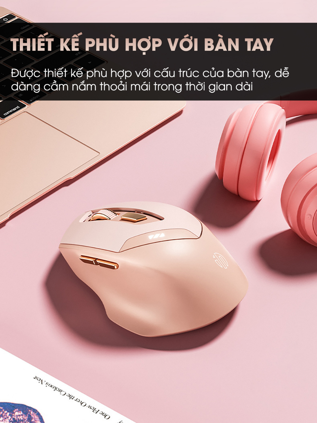 Chuột không dây bluetooth SIDOTECH INPHIC DR8 cute pin sạc silent tắt âm cho máy tính laptop có điều chỉnh DPI gaming - ảnh 3