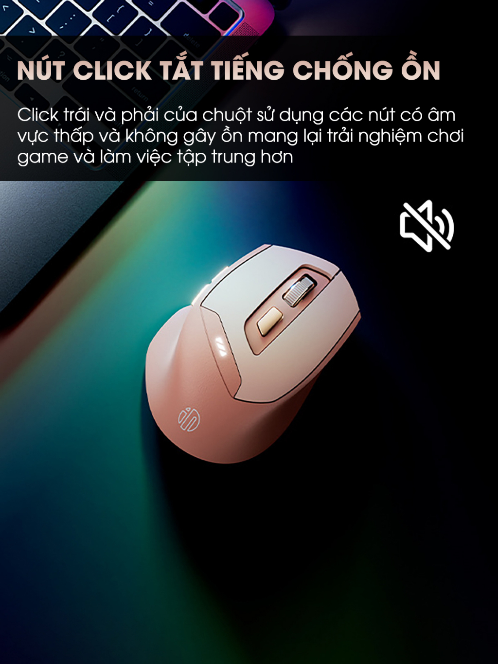 Chuột không dây bluetooth SIDOTECH INPHIC DR8 cute pin sạc silent tắt âm cho máy tính laptop có điều chỉnh DPI gaming - ảnh 4