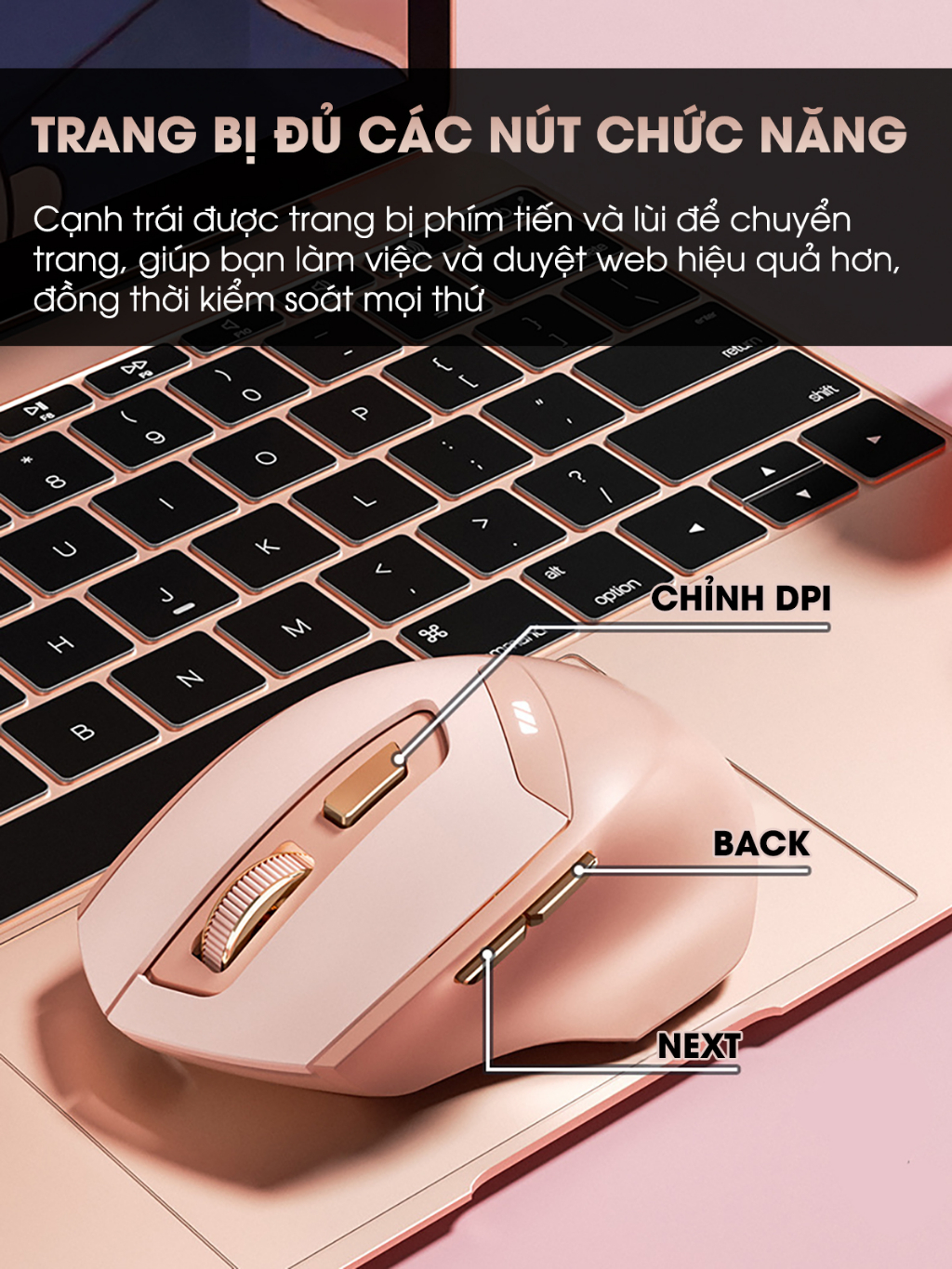 Chuột không dây bluetooth SIDOTECH INPHIC DR8 cute pin sạc silent tắt âm cho máy tính laptop có điều chỉnh DPI gaming - ảnh 8