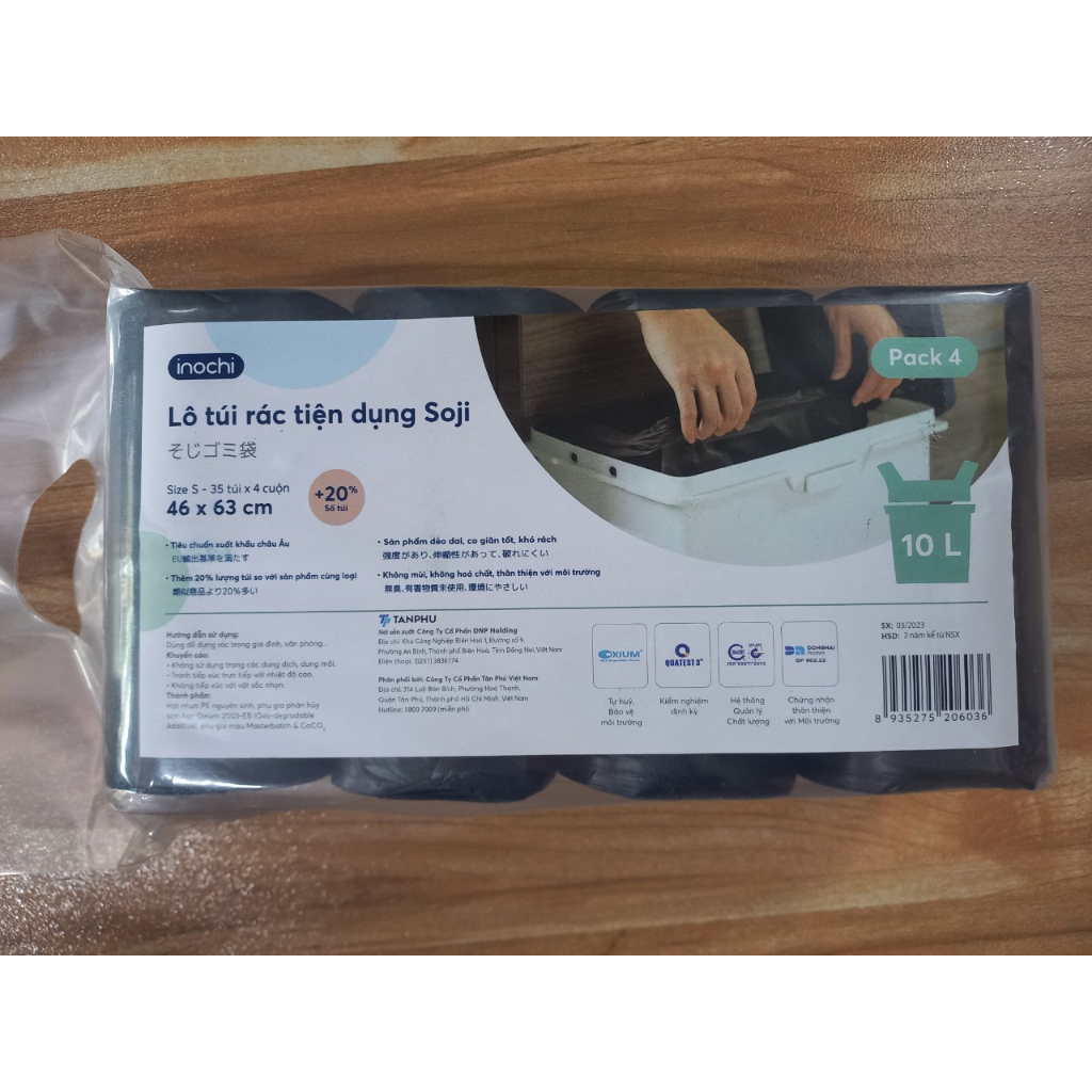 Lô 4 cuộn túi rác Inochi tiện dụng 10L 25L 50L | Shopee Việt Nam