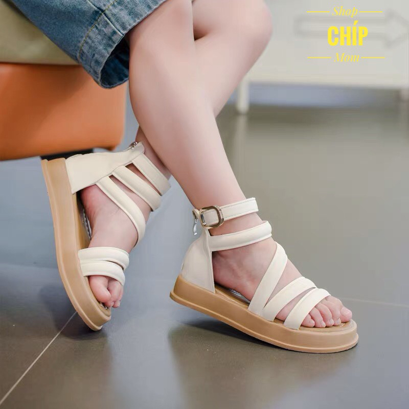 dép quai hậu cho bé sandal chiến binh bé gái dây đan da PU mẫu mới chống trượt cá tính QCCC full box hot  XD763