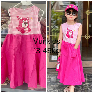 (Video) Đầm gấu dâu Lotso đắp túi siêu sang cho bé mẫu mới nhất 12-45kg