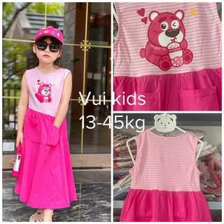 (Video) Đầm gấu dâu Lotso đắp túi siêu sang cho bé mẫu mới nhất 12-45kg