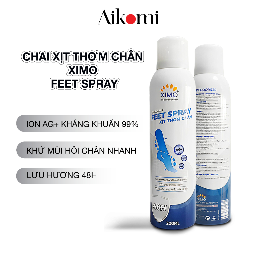 Ảnh Bình xịt ngăn mùi hôi chân XIMO Feet Spray Xịt khử mùi thơm chân hạn chế vi khuẩn và lưu giữ mùi hương cho lòng bàn chân 2