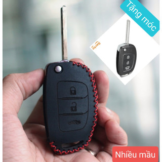 Bao da chìa khóa Hyundai Accent Blue 2013 2017, Elantra 2013 2015, i10 bản base bản thiếu