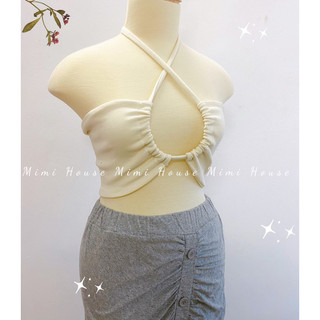 (Nhiều màu) Áo ống cột dây hở ngực, đổi được nhiều kiểu thun cotton