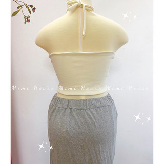(Nhiều màu) Áo ống cột dây hở ngực, đổi được nhiều kiểu thun cotton