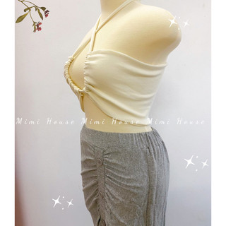 (Nhiều màu) Áo ống cột dây hở ngực, đổi được nhiều kiểu thun cotton