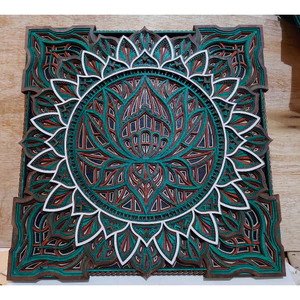 tranh gỗ mandala bông sen