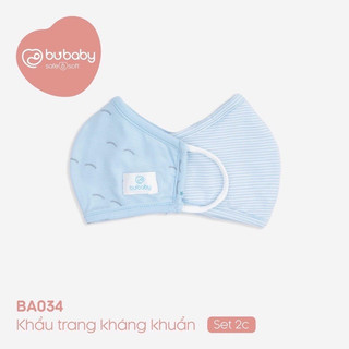 Bubaby ABB030000.01 Set 02 Khẩu Trang cho bé vải Sợi Tre Đan Mạch Bambus kháng khuẩn tự nhiên