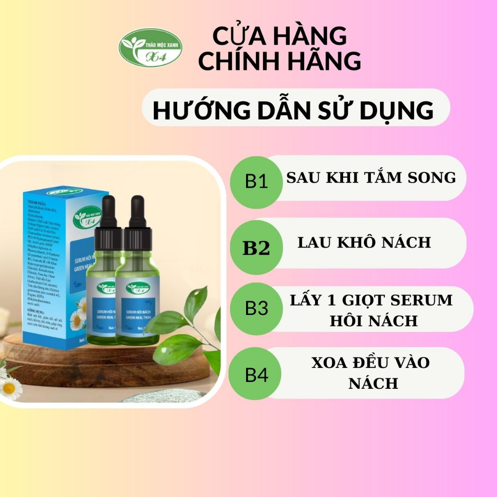 Serum hôi nách thảo mộc xanh x4 12ml khủ mùi hôi nách ngăn ngừa tiết mồ hôi giúp nách luôn khô thoáng không bị thâm nach