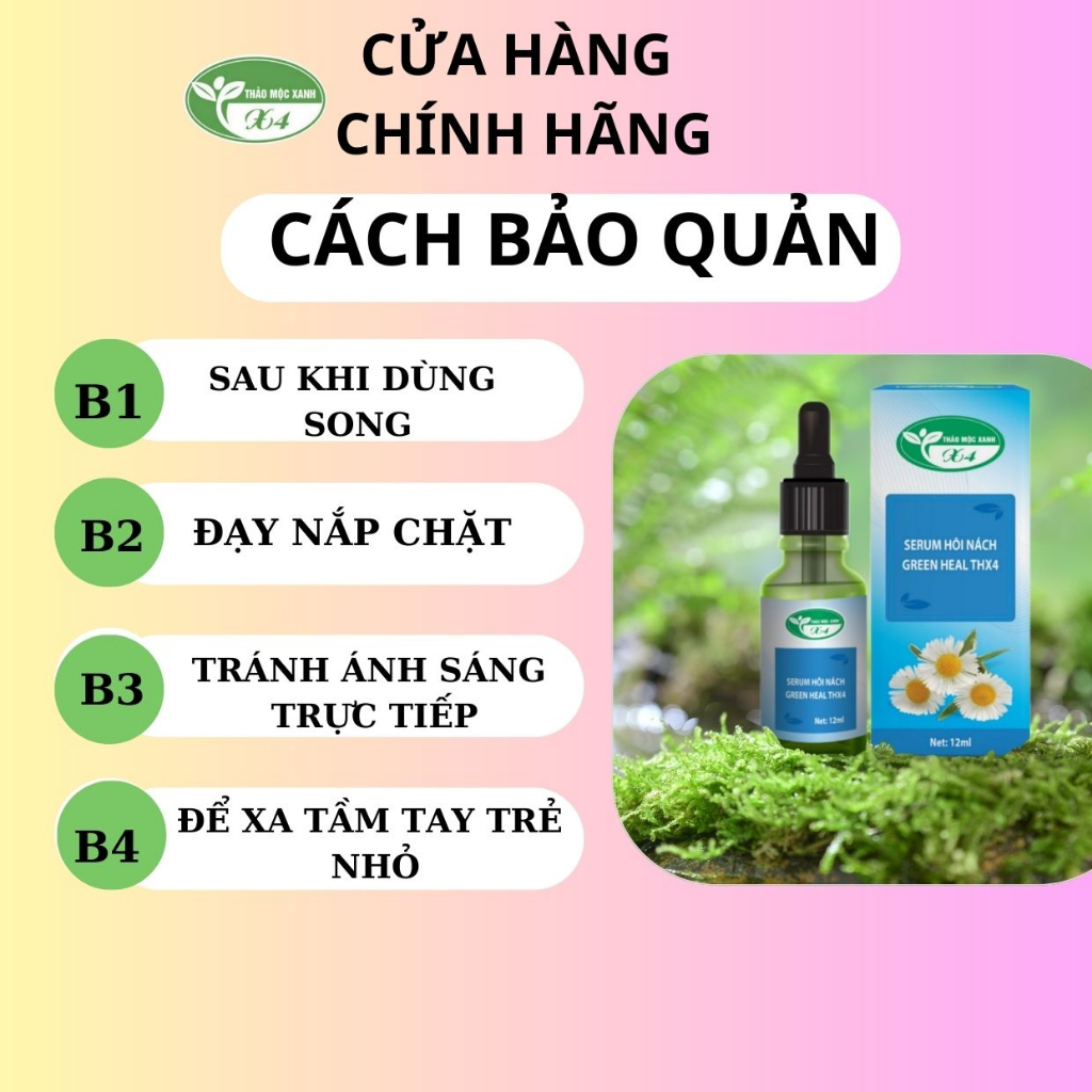 Serum hôi nách thảo mộc xanh x4 12ml khủ mùi hôi nách ngăn ngừa tiết mồ hôi giúp nách luôn khô thoáng không bị thâm nach