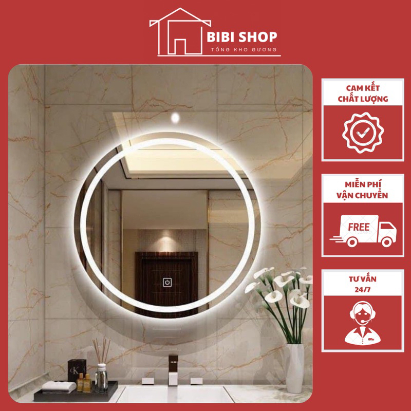 Gương treo tường đèn led cảm ứng 3 màu