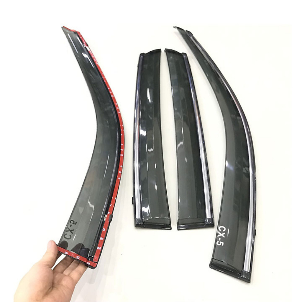 Bộ vè che mưa xe Mazda Cx5 2013-2017, Cx5 2018-2023 Vè mưa chỉ mạ nhựa ABS hàng cao cấp