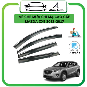 Bộ vè che mưa xe Mazda Cx5 2013-2017, Cx5 2018-2023 Vè mưa chỉ mạ nhựa ABS hàng cao cấp