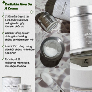 Kem Dưỡng Trắng Da Chiết Xuất Dầu Cá Hồi Cre8skin Hwa Sa A Cream (80g) ​