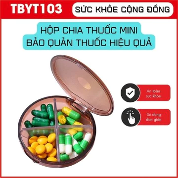 Hộp chia thuốc mini, chia ngăn cách ly đặc tính của từng loại thuốc, thiết kế chống ẩm, chống thấm nước, nhỏ gọn