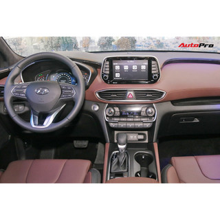 [Santafe] Bọc da cần số Hyundai Santafe 2019, 2020, 2021 (Form mới) số tự động bằng da bò,ốp da bọc cần số Santafe
