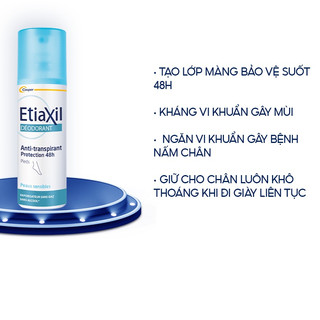 Xịt Khử Mùi Mồ Hôi Chân Etiaxil Déodorant Anti-Transpirant 48h Pieds (100ml)