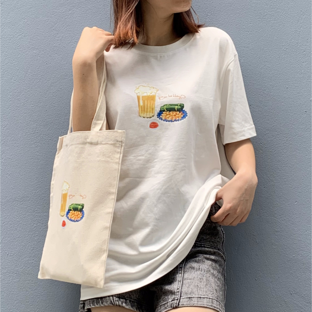 Áo thun Oversize cotton unisex nam nữ Goodore Bia hơi thoáng mát năng động thiết kế độc đáo