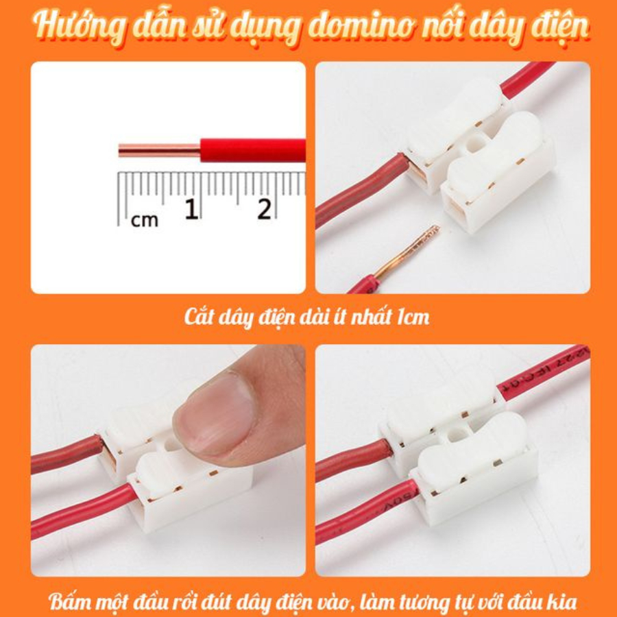 Bộ 10 Domino Kẹp Dây Điện - Cút nối nhanh dây điện
