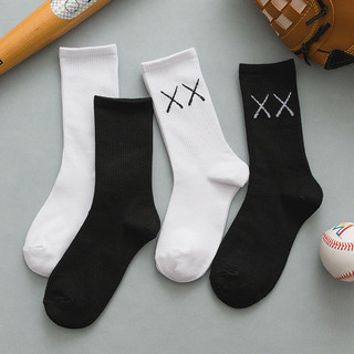 Tất Đen Trắng Trơn Nữ Nam Cổ Cao Thể Thao XX T29
