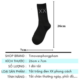 Tất Đen Trắng Trơn Nữ Nam Cổ Cao Thể Thao XX T29