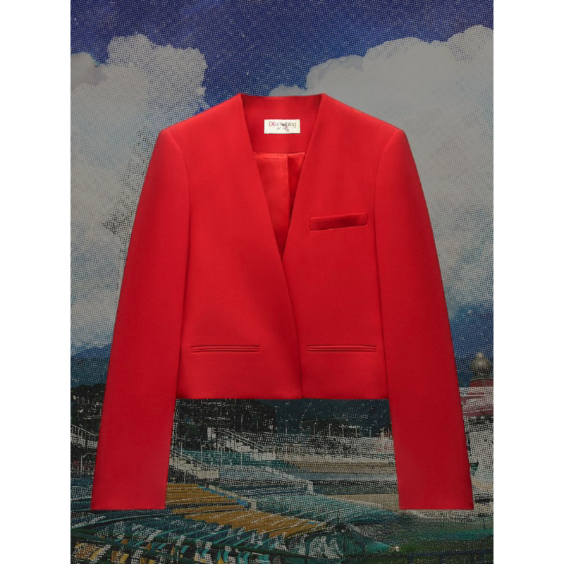 Bộ - Áo blazer nữ & Quần màu đỏ tươi [MAY THEO SỐ ĐO] - chất liệu cao cấp, 2 lớp, lót lụa mềm