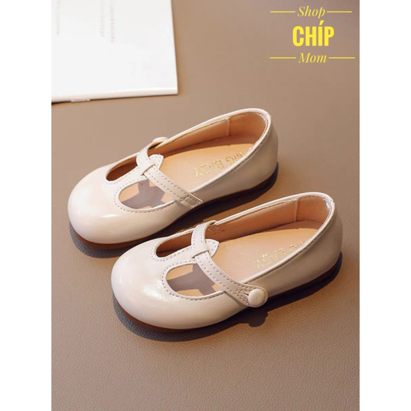 giáy búp bê bé gái giày bệt cho bé da PU bóng mềm êm chân điệu công chúa MG Baby full box thời trang thu đông V583