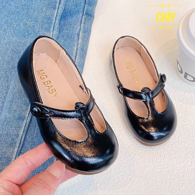 giáy búp bê bé gái giày bệt cho bé da PU bóng mềm êm chân điệu công chúa MG Baby full box thời trang thu đông V583
