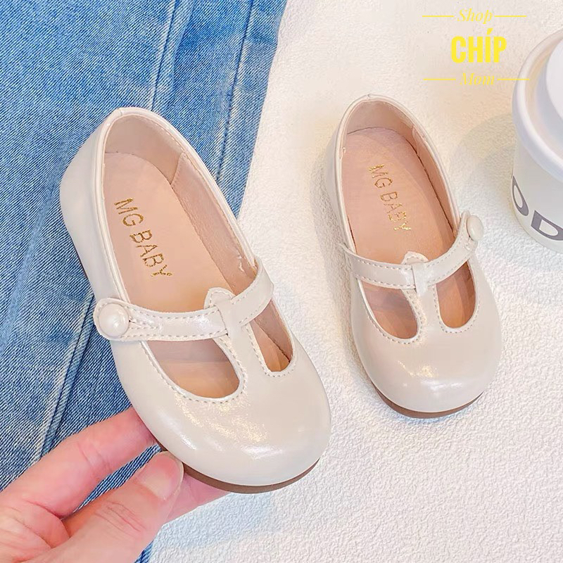 giáy búp bê bé gái giày bệt cho bé da PU bóng mềm êm chân điệu công chúa MG Baby full box thời trang thu đông V583