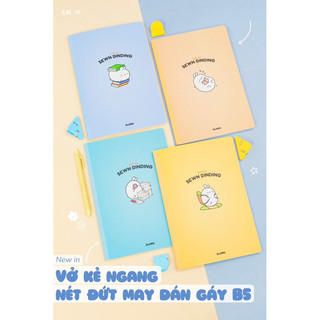 KLONG - Vở Kẻ Ngang Nét Đứt May Dán Gáy B5 80 Trang - 120 Trang - 200 - 300 Trang 70/76; MS: 800 - 801 - 802 - 803🐻🌸