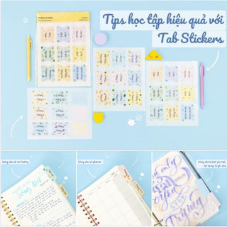 KLONG - Bộ nhãn dán phân trang Tab Sticker; MS: 721 🌻 DIY, BUJO phù hợp hssv sử dụng cho sổ còng, sổ planner