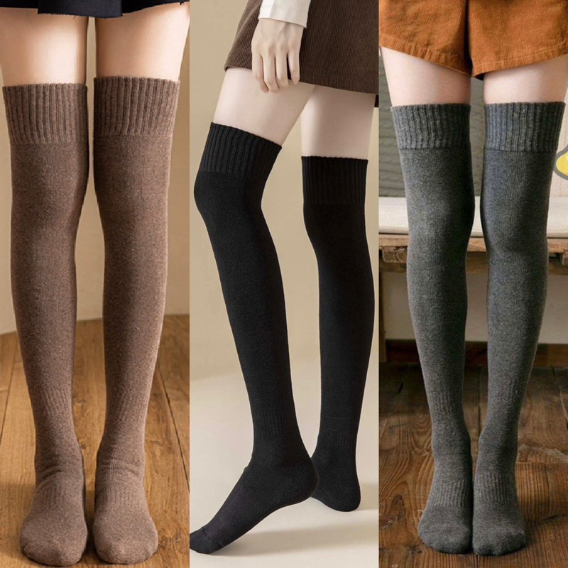 Tất Vớ Cổ Cao Qua Gối Ủ Kem , Chống Nắng Chất Cotton Len Dày , Mềm Mịn Thời Trang
