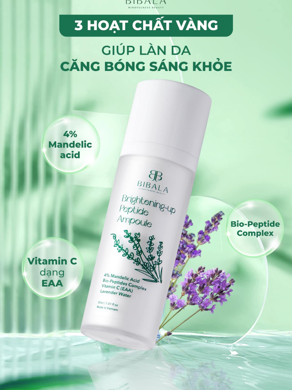 Ảnh Tinh chất dưỡng da từ phức hợp Peptide Bibalaa RIGHTENING-UP PEPTIDE AMPOULE 30ml 3
