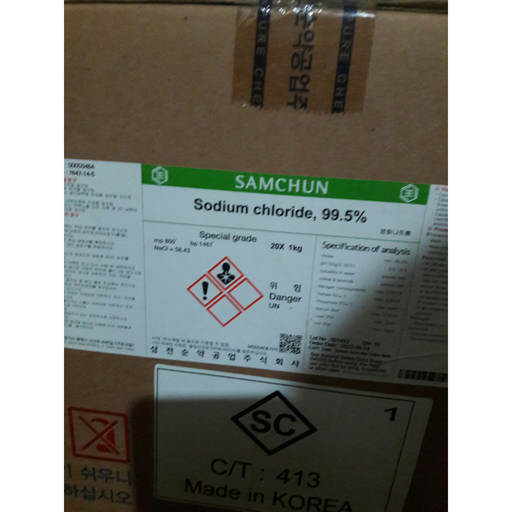 SODIUM CHLORIDE NACL 99,5 % SAMCHUN HÀN QUỐC lọ 1kg | Shopee Việt Nam
