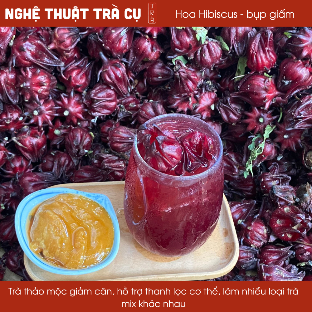 Trà hoa atiso đỏ- Hibiscus sấy khô gói 100gr