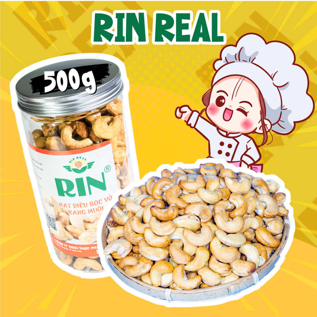 Hạt điều sạch lụa rang muối RIN REAL, hat điều rang muối hạt ngũ cốc ...