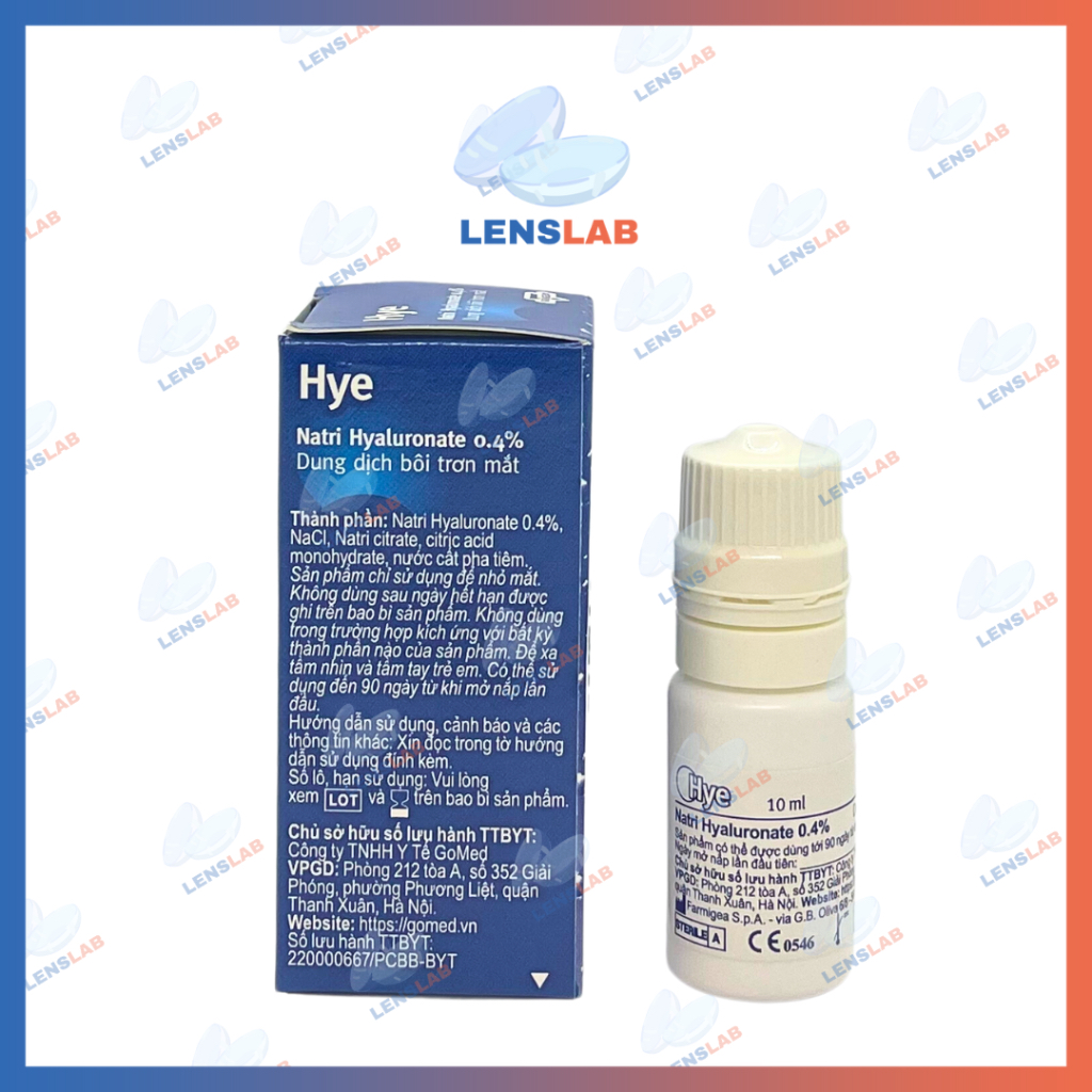 Nước Mắt Nhân Tạo HYE Natri Hyaluronate 0.4% - Nhập khẩu từ Ý - Hàng Chính Hãng
