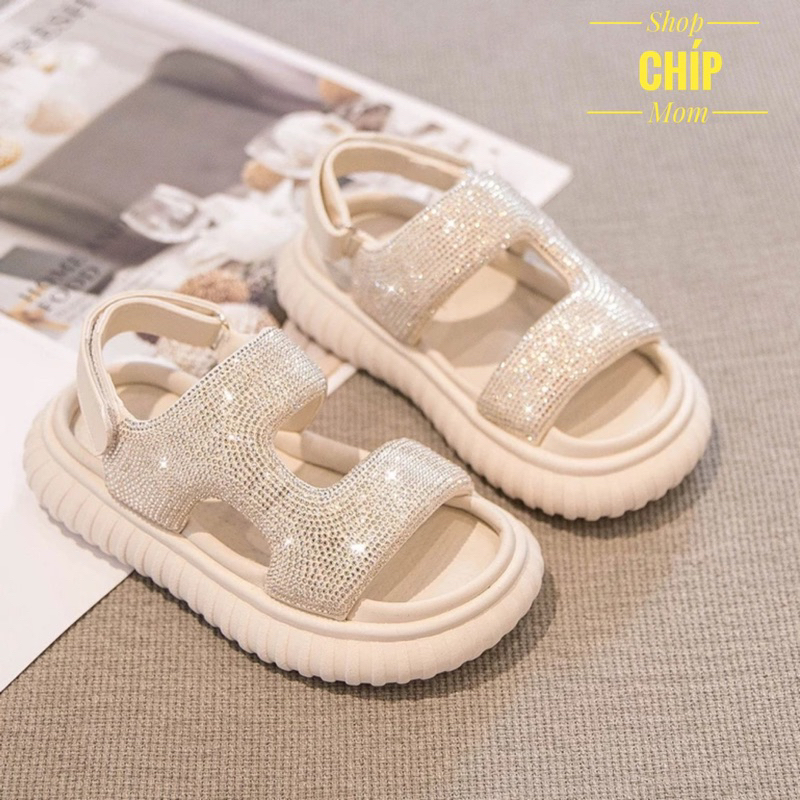 sandal bé gái dép quai hậu cho bé đính đá đế êm chân chống trượt cho bé từ 3 tuổi size đại full box 2308